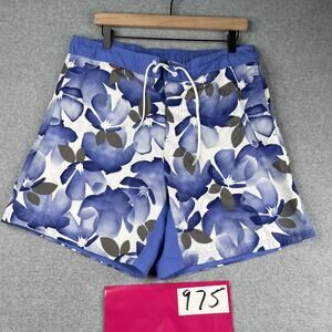 Perry Ellis Swim Trunks Mens XL Lavender Floral Lined Beach Shorts
